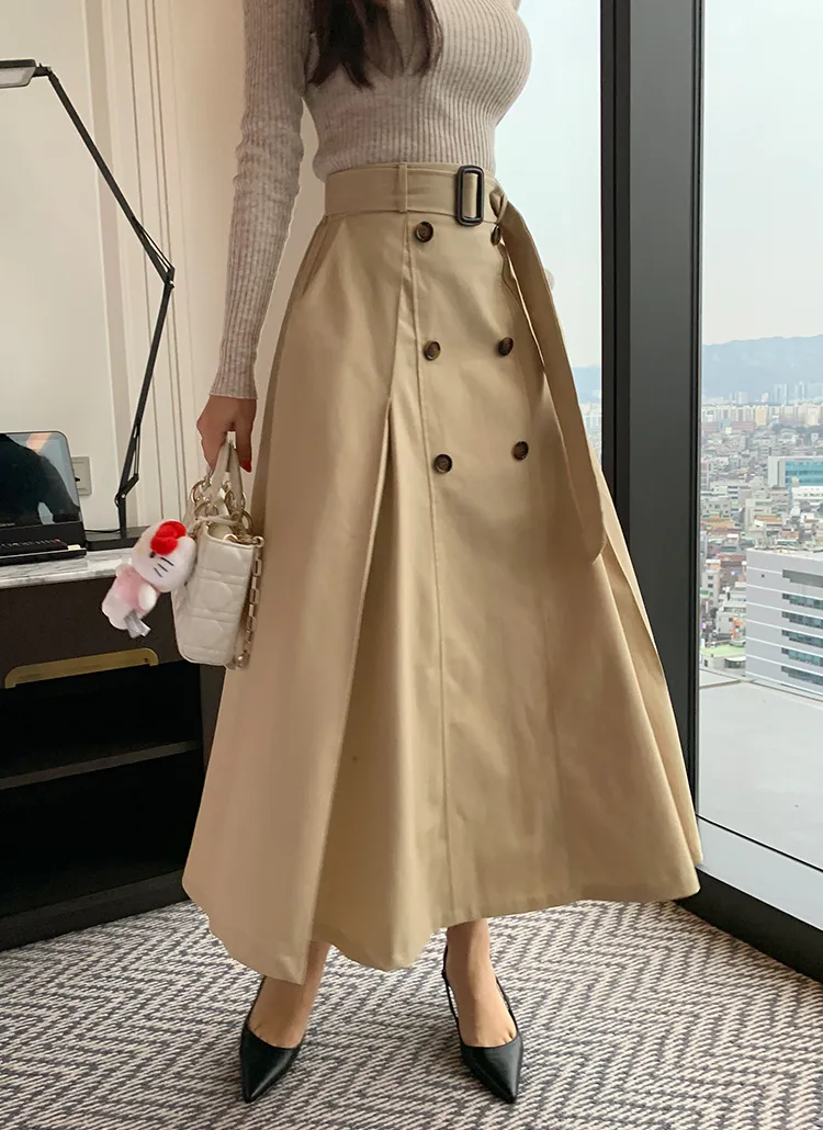 ダブルボタントレンチスカート | レディースファッション通販 - DHOLIC 