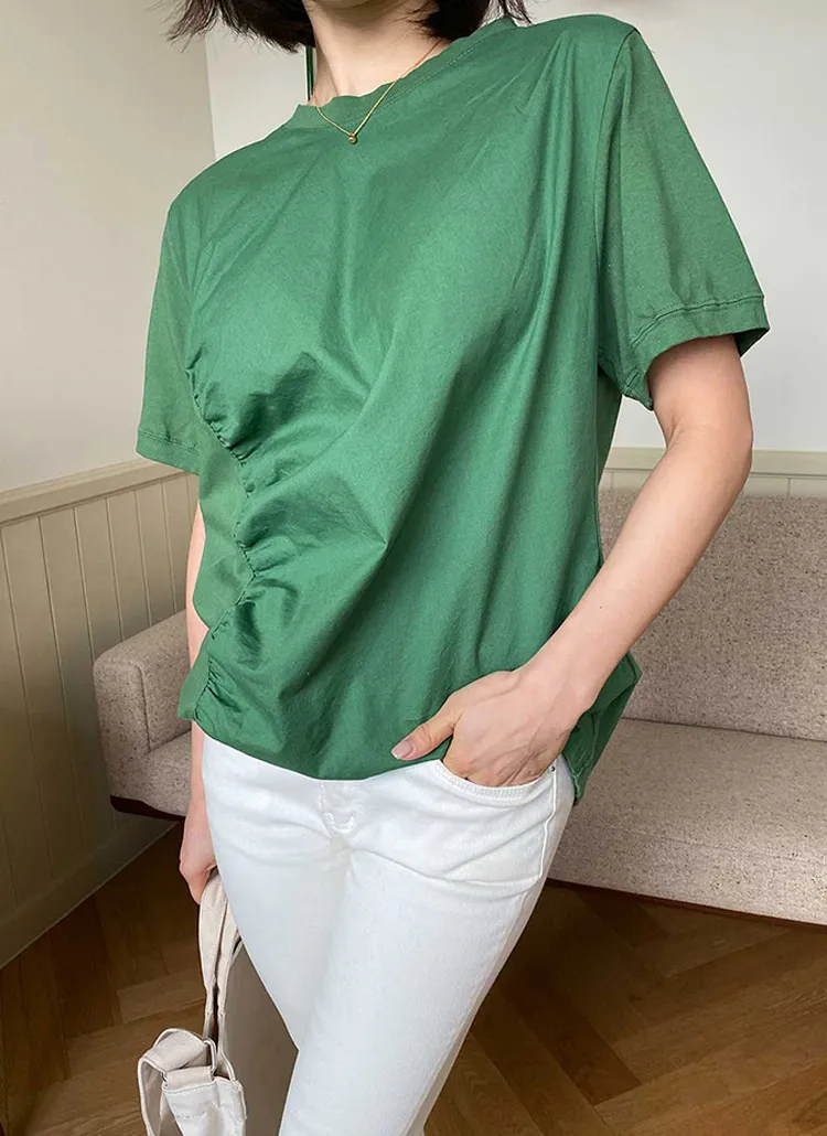 サイドシャーリング半袖Tシャツ | rielar | 詳細画像1