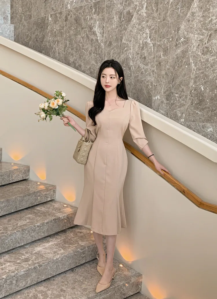 ハートネックマーメイドワンピース | レディースファッション通販 - DHOLIC 