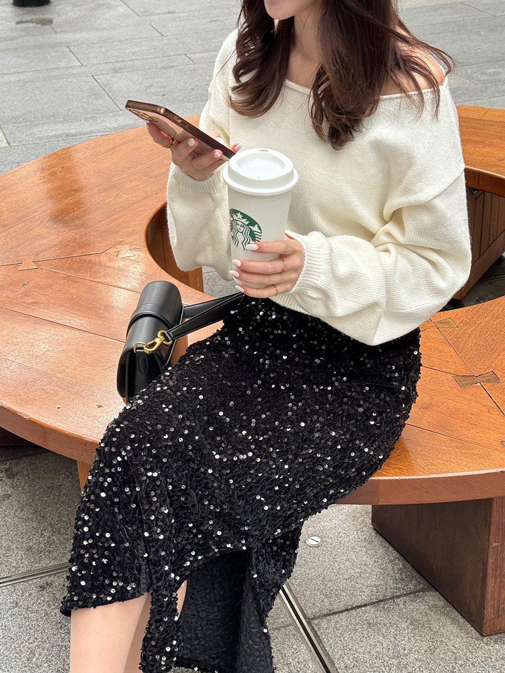 2TYPEスパンコールベロアロングスカート | レディースファッション通販