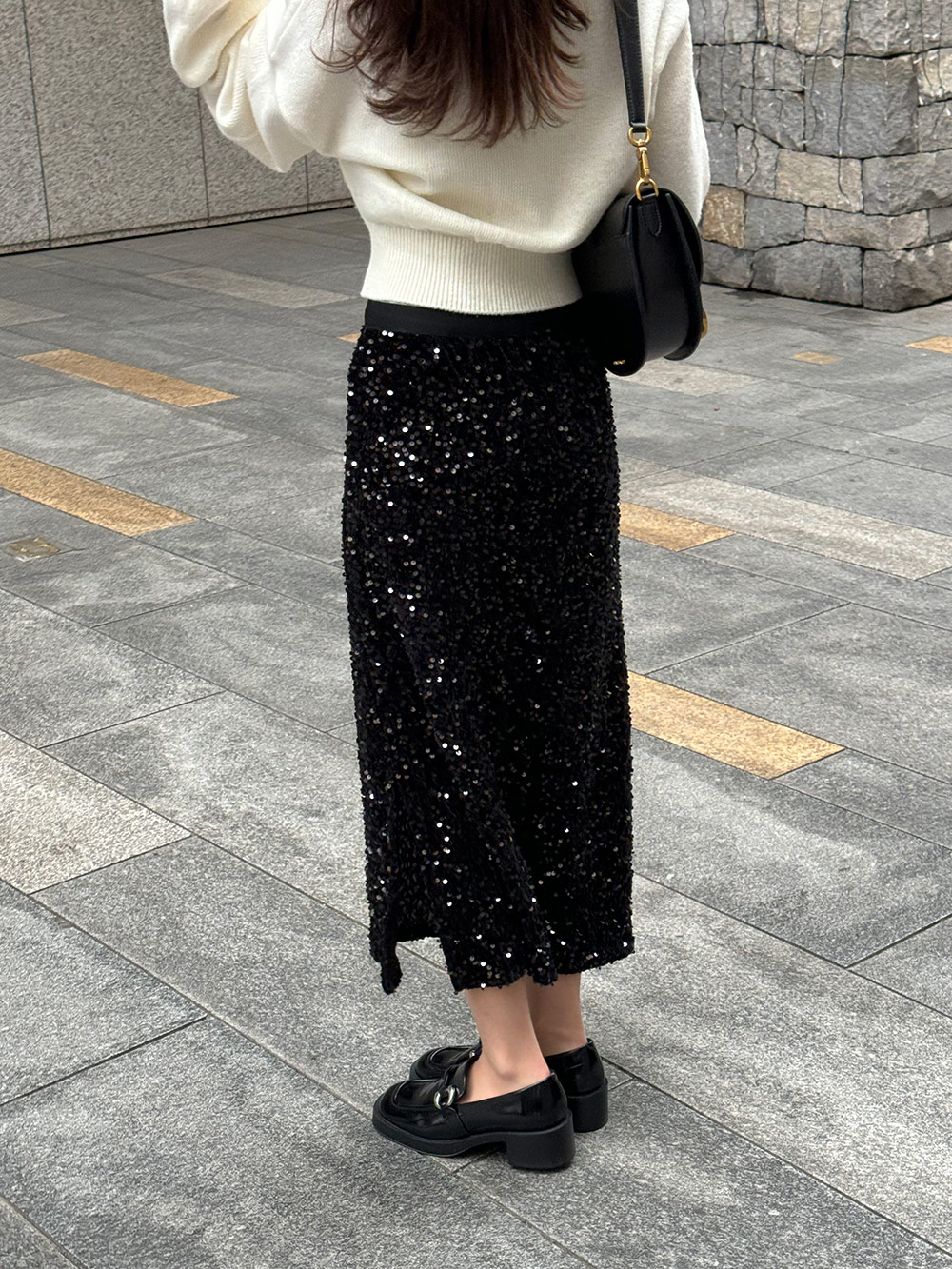 2TYPEスパンコールベロアロングスカート | レディース