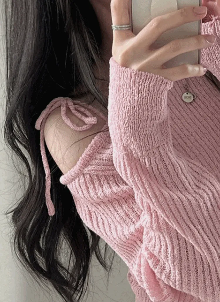 リボンワンショルリブニット | NEEDON | 詳細画像1