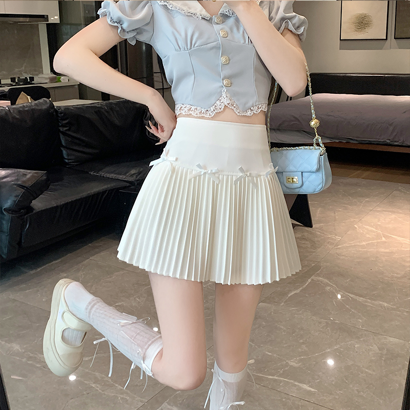リボンプリーツミニスカート | レディースファッション通販 - DHOLIC
