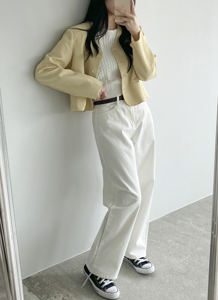 コットンハイウエストワイドパンツ | レディースファッション