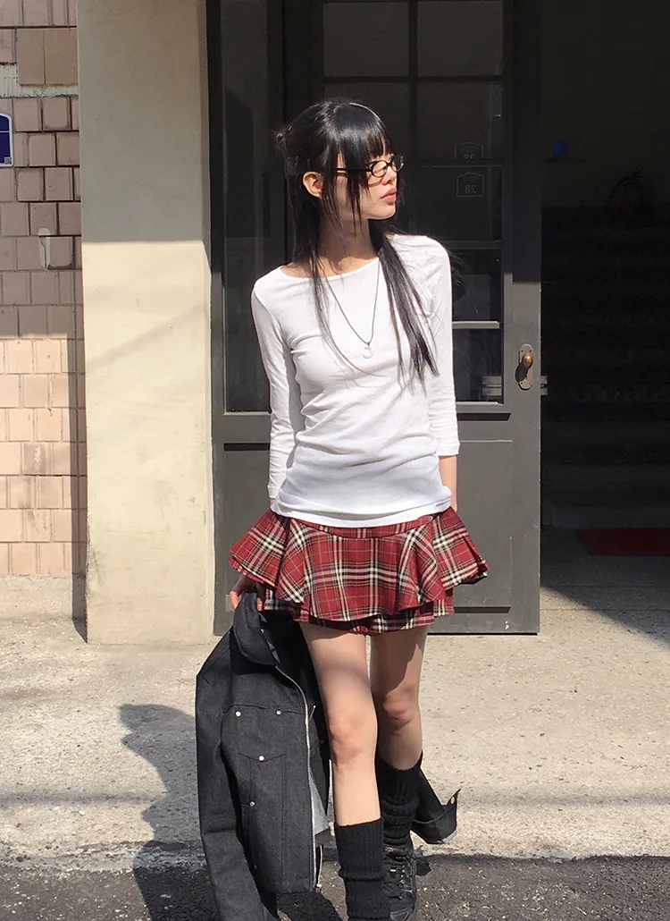 チェックフリルスカートショートパンツ | レディースファッション通販