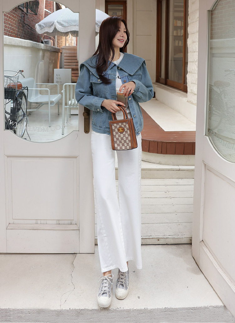 セーラーカラーデニムジャケット | レディースファッション通販 - DHOLIC