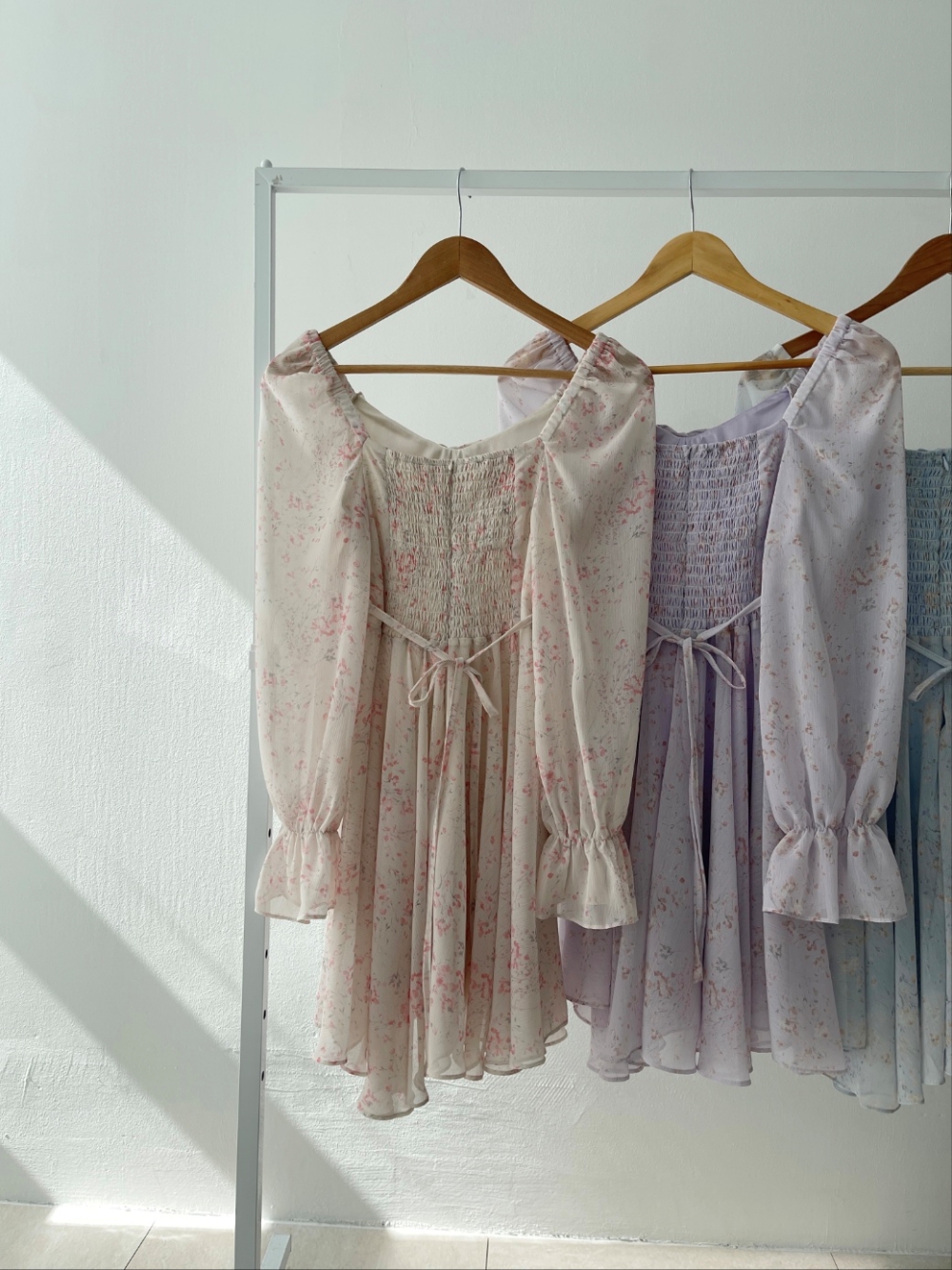 バックシャーリングフリル花柄リボンワンピース | 詳細画像19