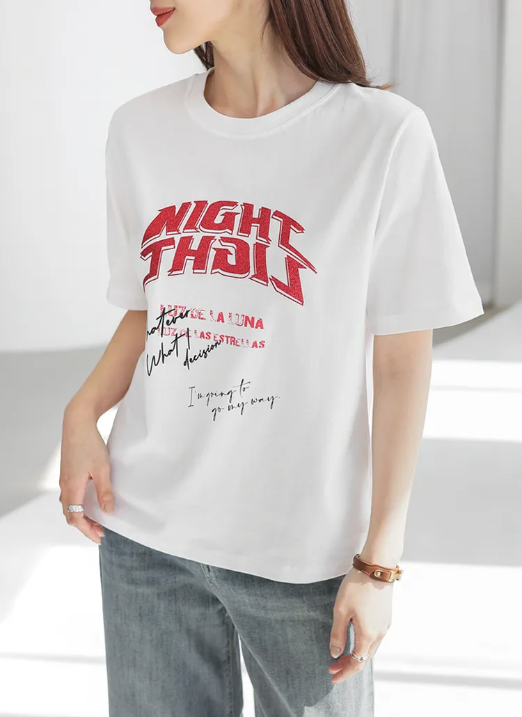ラメレタリング半袖Tシャツ | レディースファッション通販 - DHOLIC