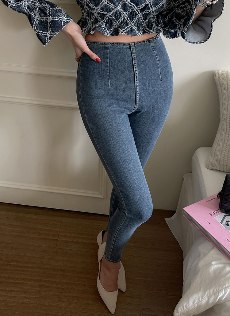 ダーツサイドジップスキニーデニムパンツ | レディース