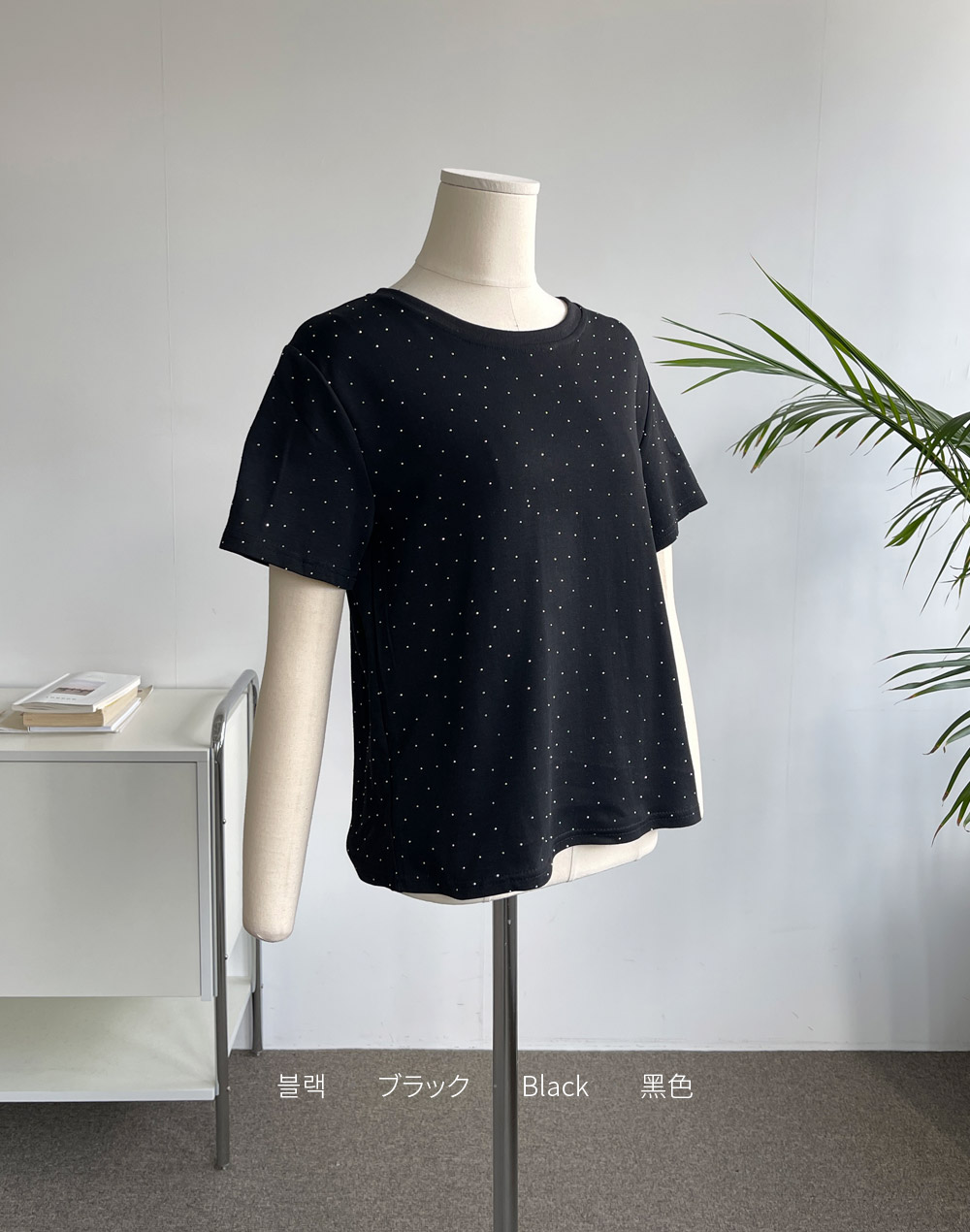 [残り1点]ミニスタッズ半袖Tシャツ | DHOLIC | 詳細画像2