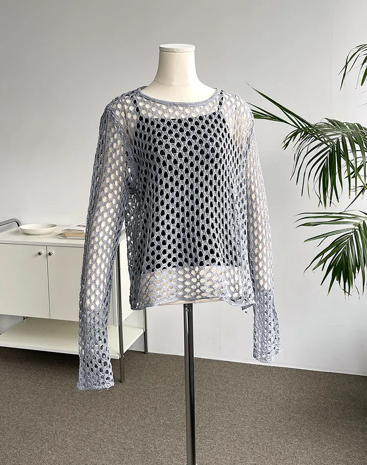 [残り1点]キャミソール&サークルパンチングニットSET | DHOLIC | 詳細画像1