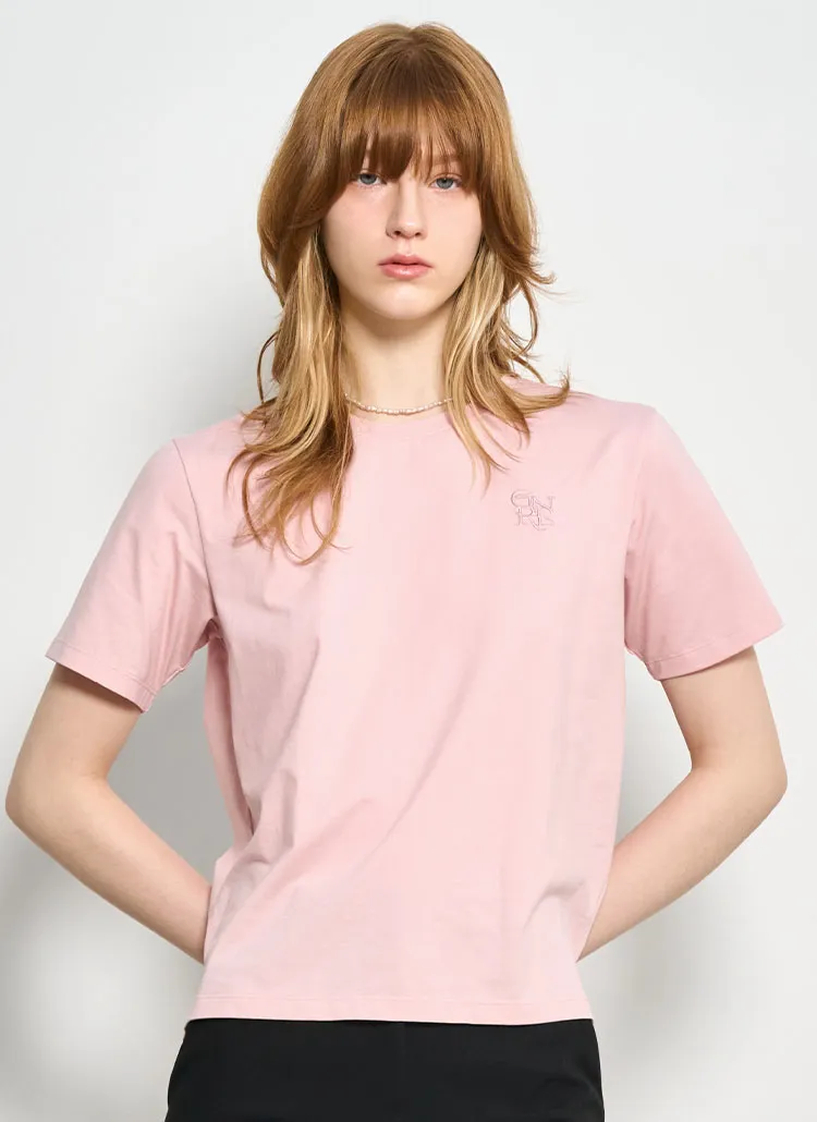 スリット刺繍ロゴ半袖Tシャツ(PINK) | GENERALIDEA | 詳細画像1