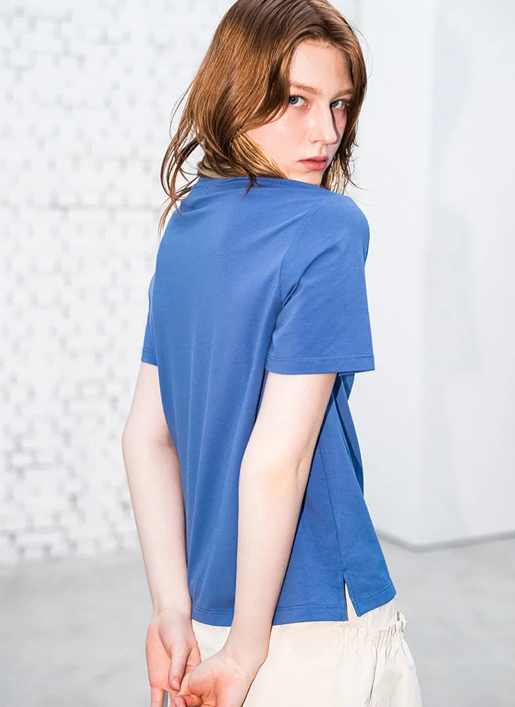 スリット刺繍ロゴ半袖Tシャツ(BLUE) | GENERALIDEA | 詳細画像1