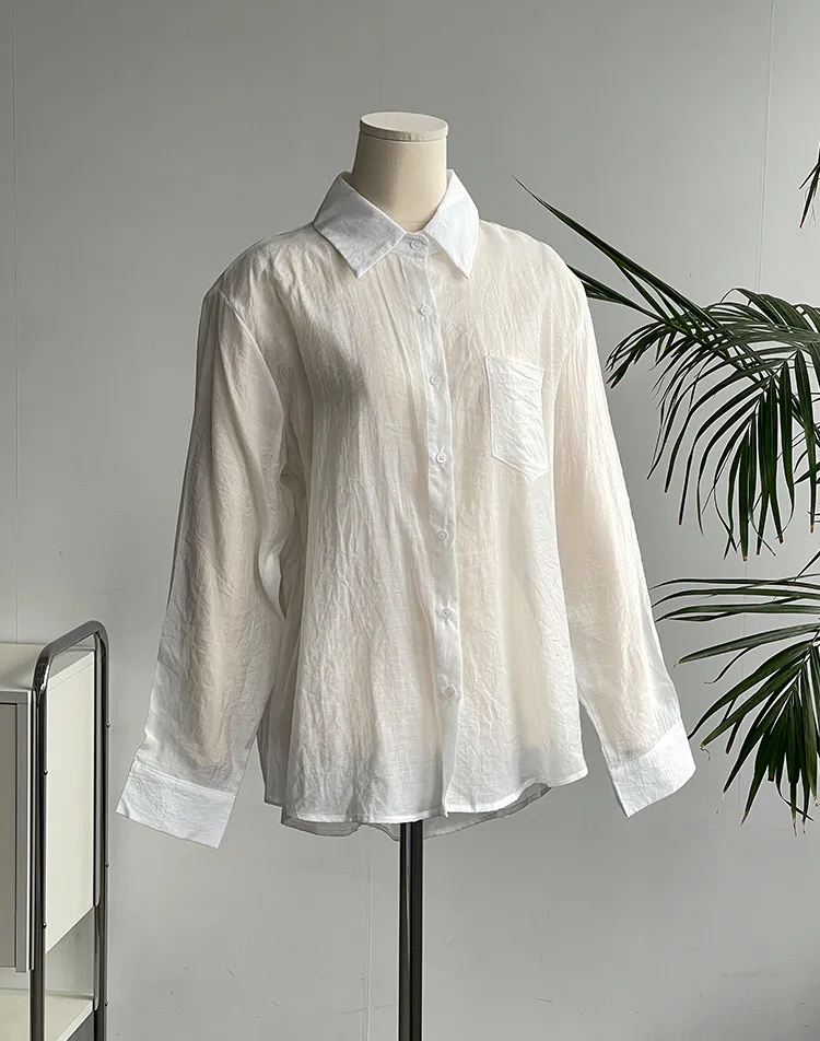 [残り1点]パステルシアーポケットシャツ | DHOLIC | 詳細画像1