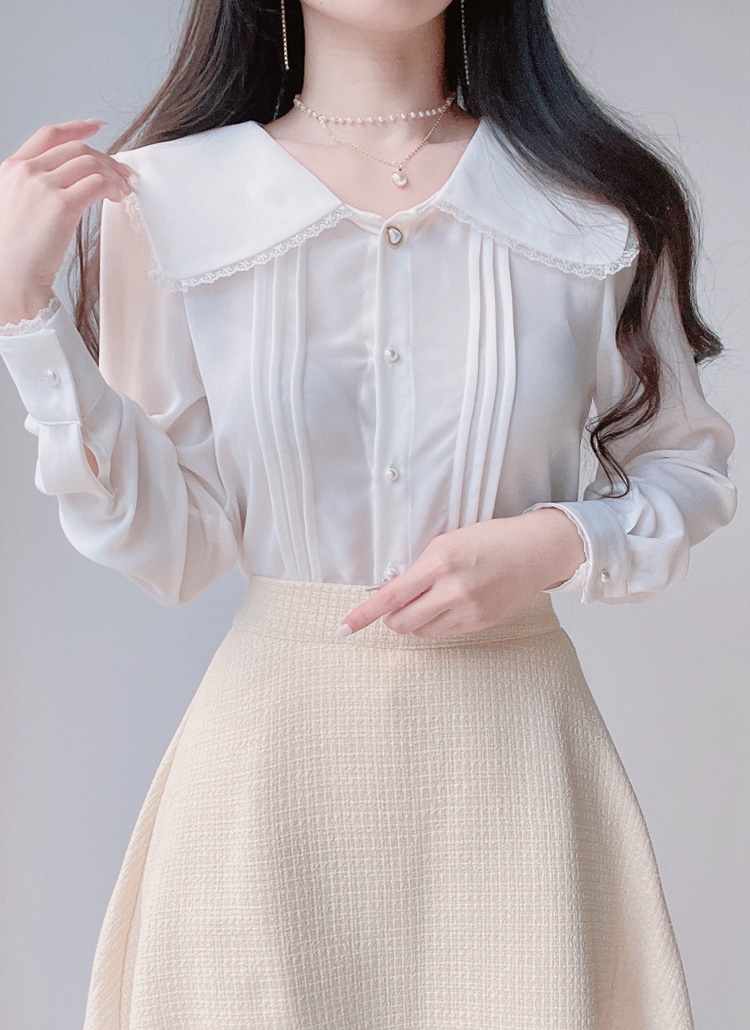アイボリー ピンタックブラウス D50 Victorian maiden ピンタック