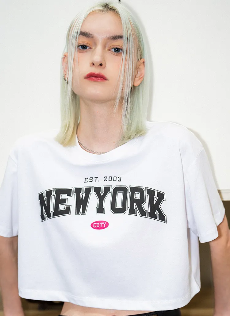 NEWYORKクロップド半袖Tシャツ(WHITE) | GENERALIDEA | 詳細画像1