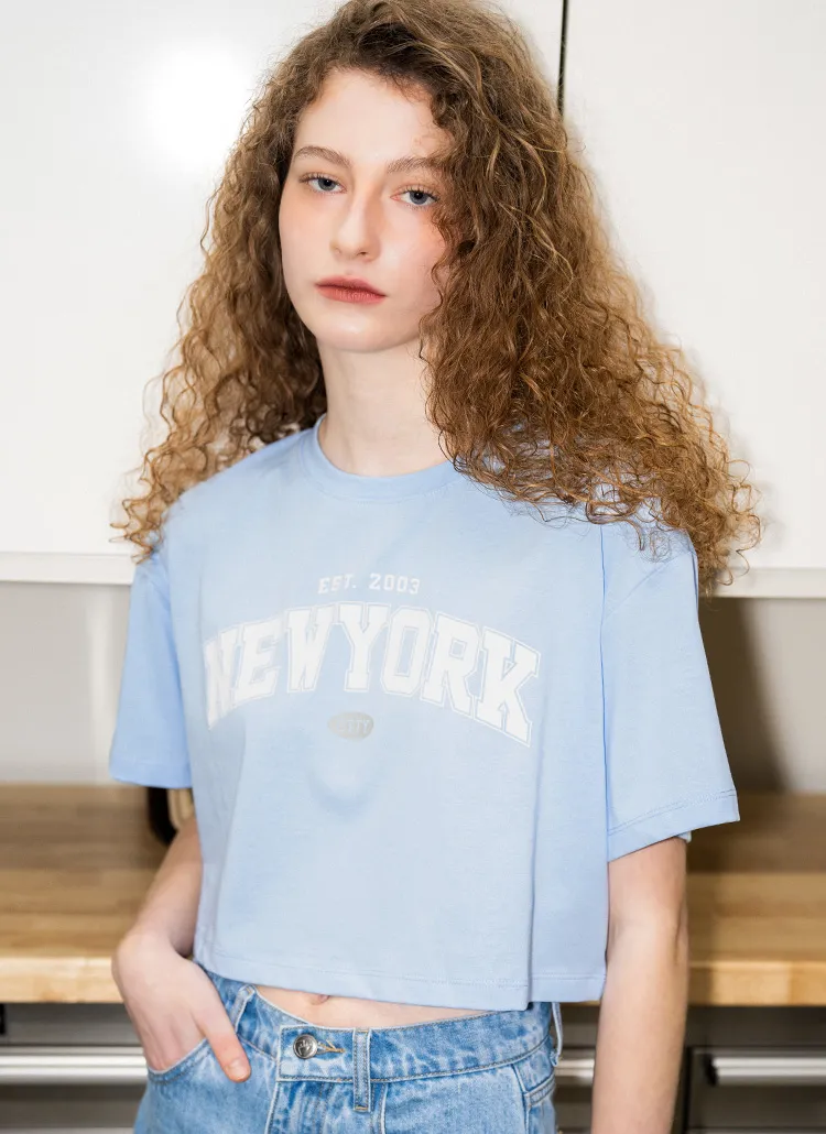 NEWYORKクロップド半袖Tシャツ(SKY BLUE) | GENERALIDEA | 詳細画像1