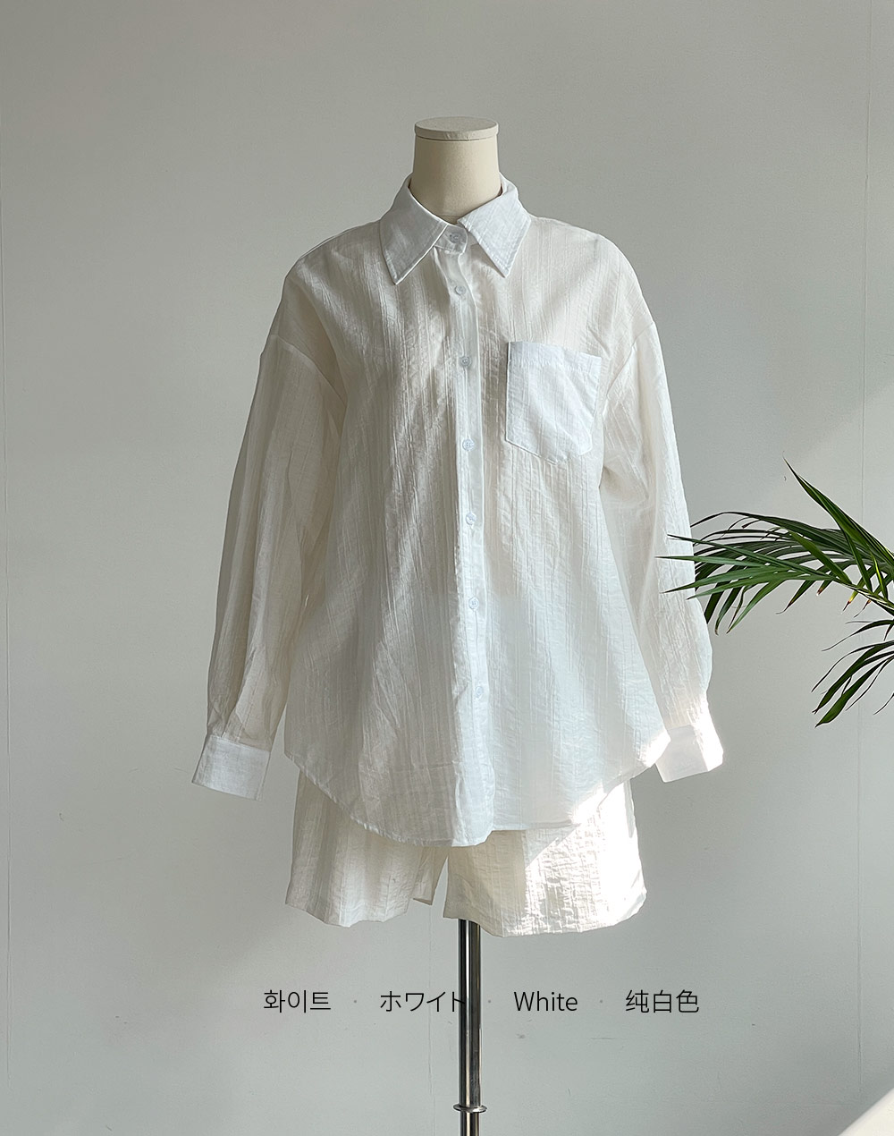 [残り1点]リンクルポケットシャツ&ショートパンツSET | DHOLIC | 詳細画像2