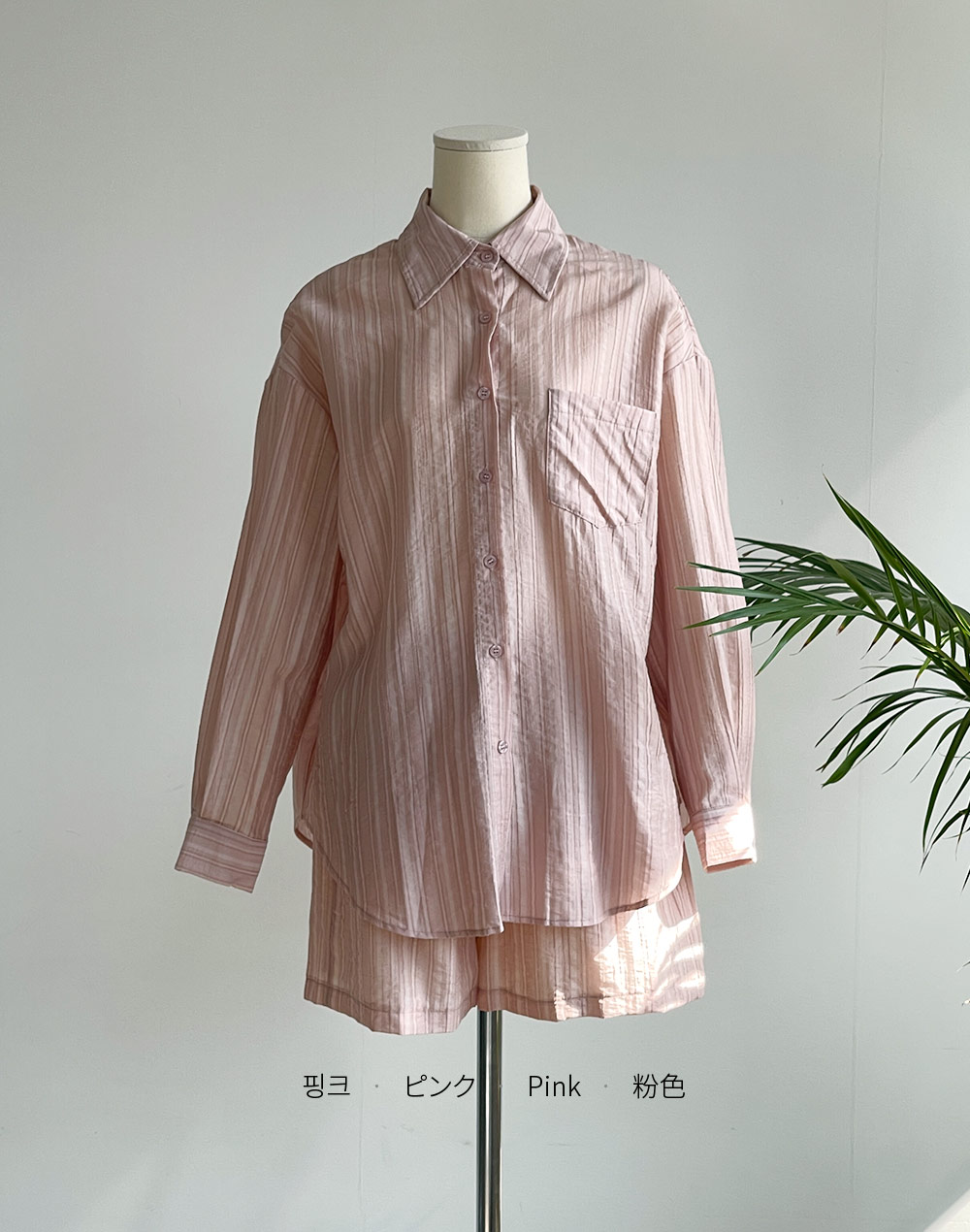 [残り1点]リンクルポケットシャツ&ショートパンツSET | DHOLIC | 詳細画像3