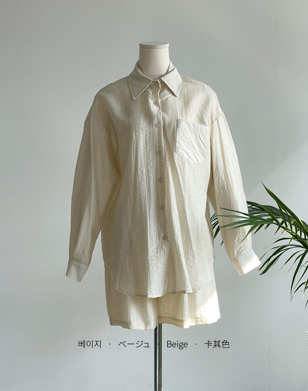[残り1点]リンクルポケットシャツ&ショートパンツSET | DHOLIC | 詳細画像5