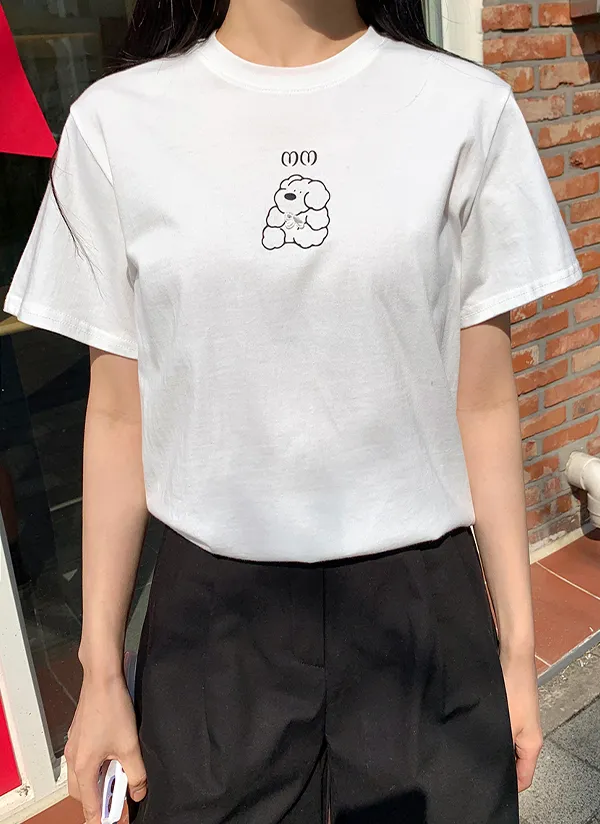 リボンミニドッグ半袖Tシャツ | minsshop | 詳細画像1