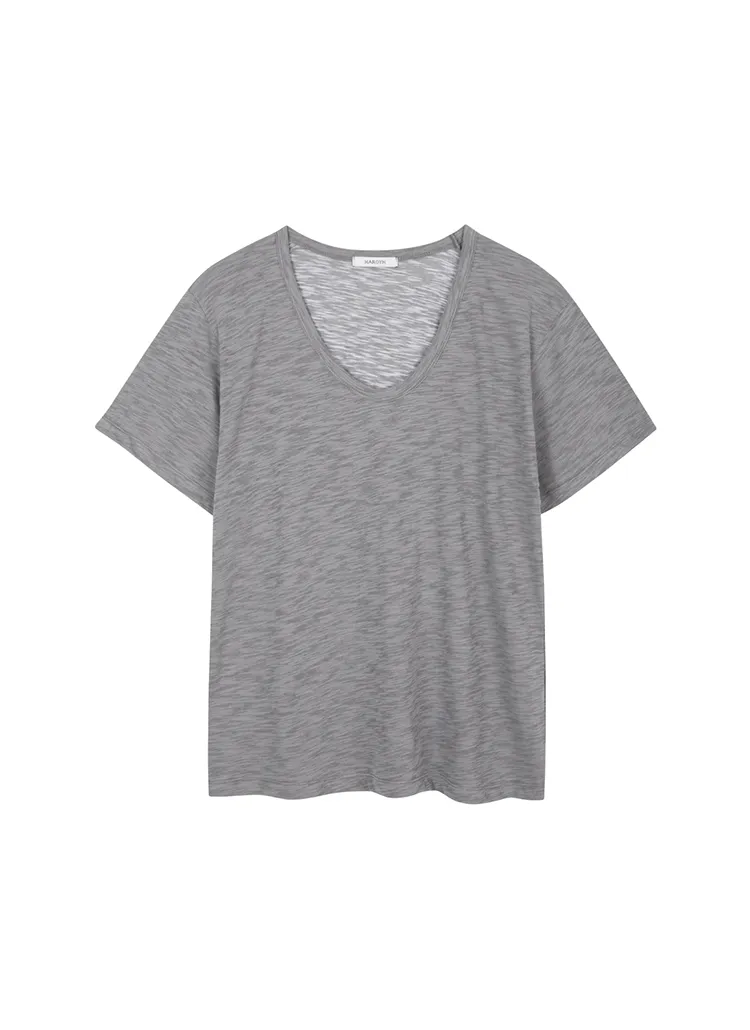 Uネック半袖Tシャツ(Gray) | 詳細画像1