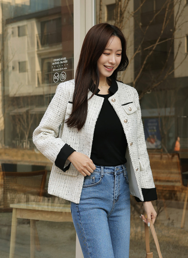 配色ツイードジャケット | レディースファッション通販 - DHOLIC