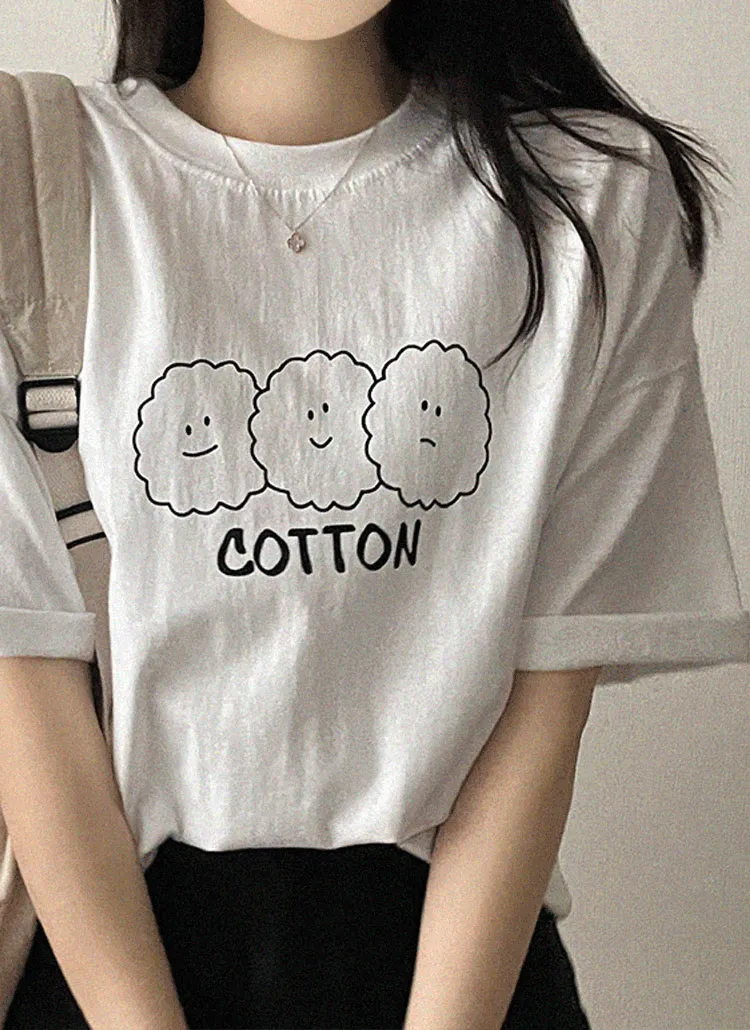 COTTONイラストオーバーTシャツ | peelrang | 詳細画像1