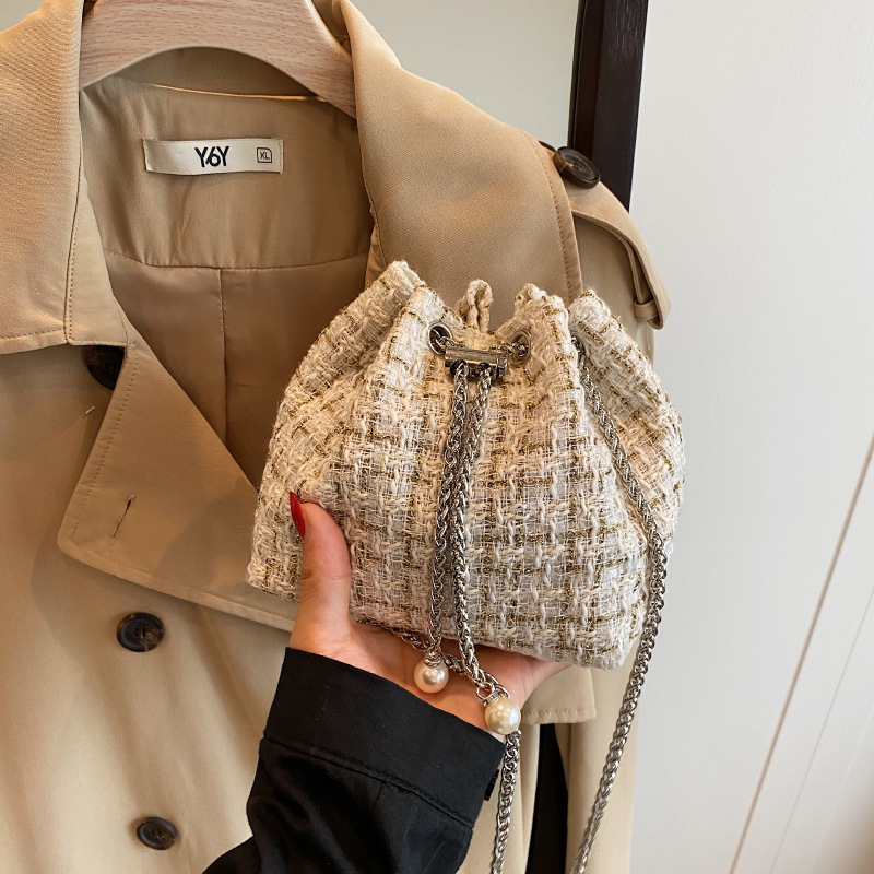 チェーンツイード巾着バッグ | レディースファッション通販 - DHOLIC