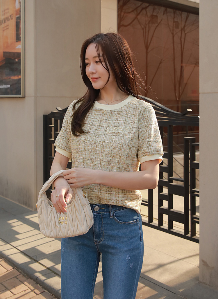 ツイード半袖Tシャツ | レディースファッション通販 - DHOLIC