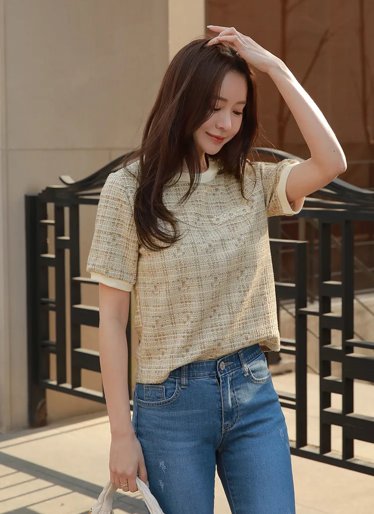 ツイード半袖Tシャツ | レディースファッション通販 - DHOLIC