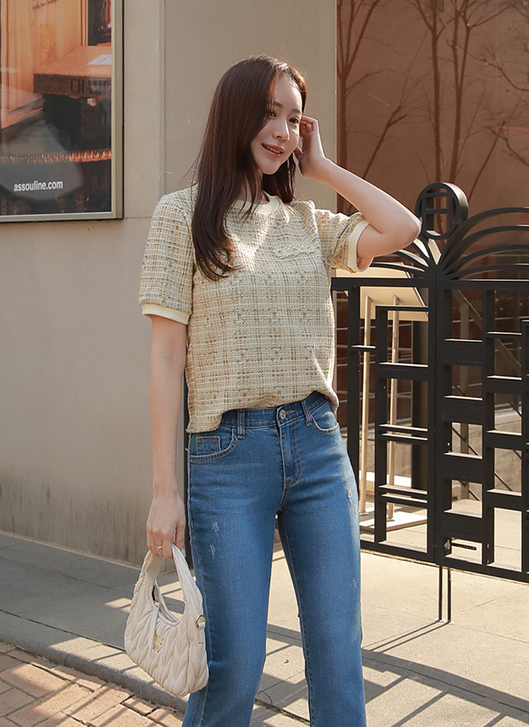 ツイード半袖Tシャツ | レディースファッション通販 - DHOLIC