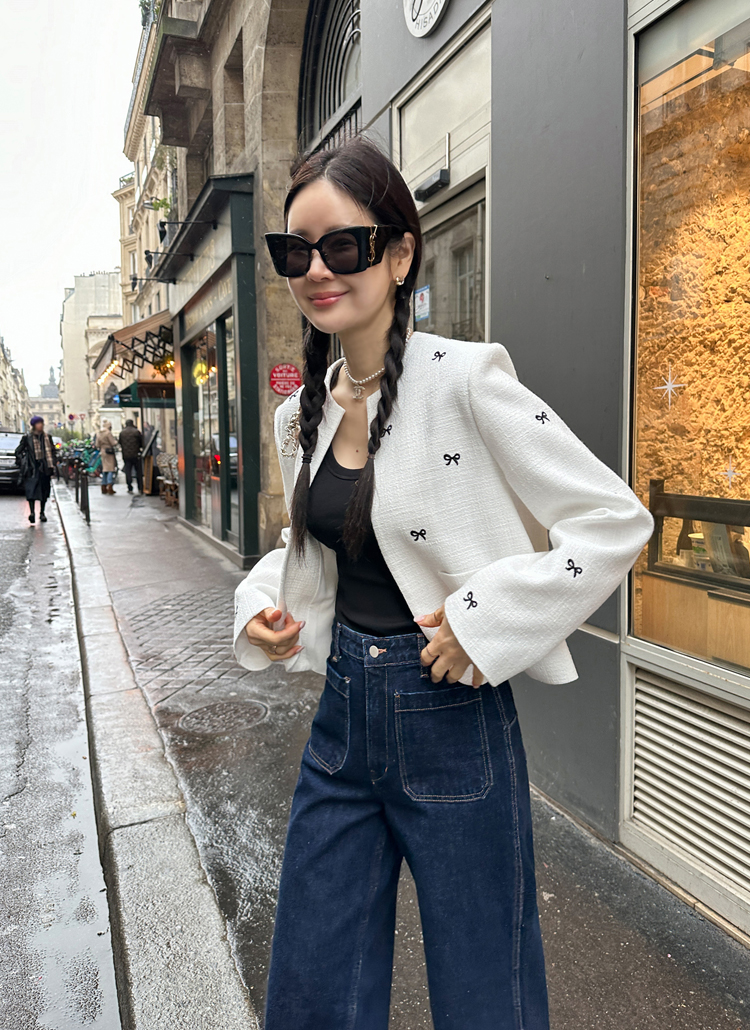 PLAGE[GIRL]ツイードノーカラージャケット 【公式通販】