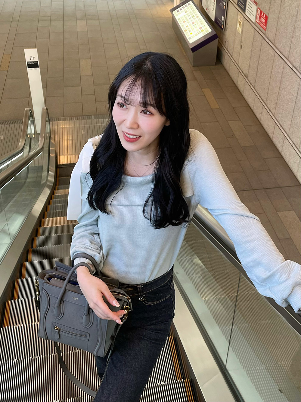 リボンワンショルダー配色リブTシャツ | 詳細画像5