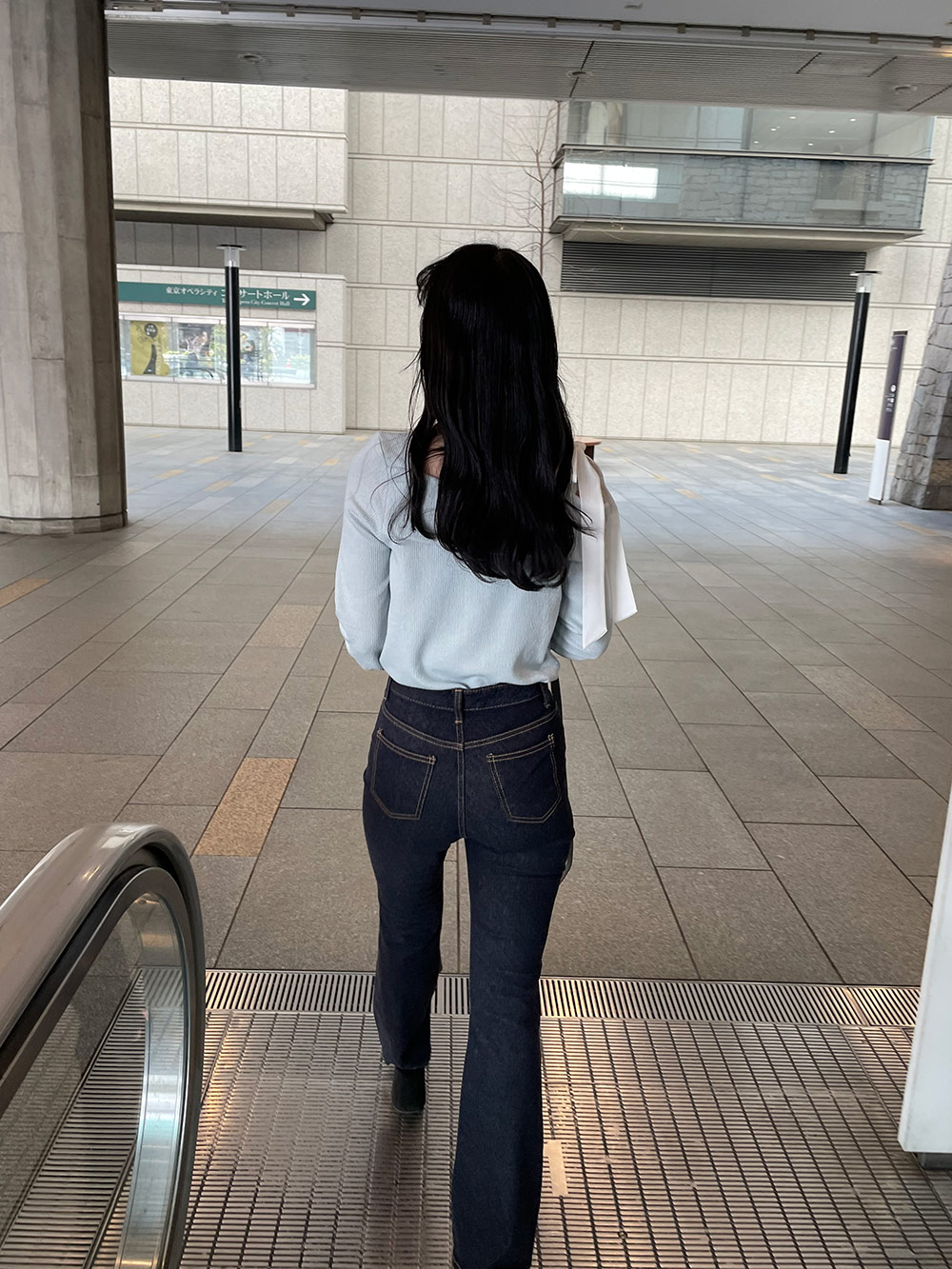 リボンワンショルダー配色リブTシャツ | 詳細画像18