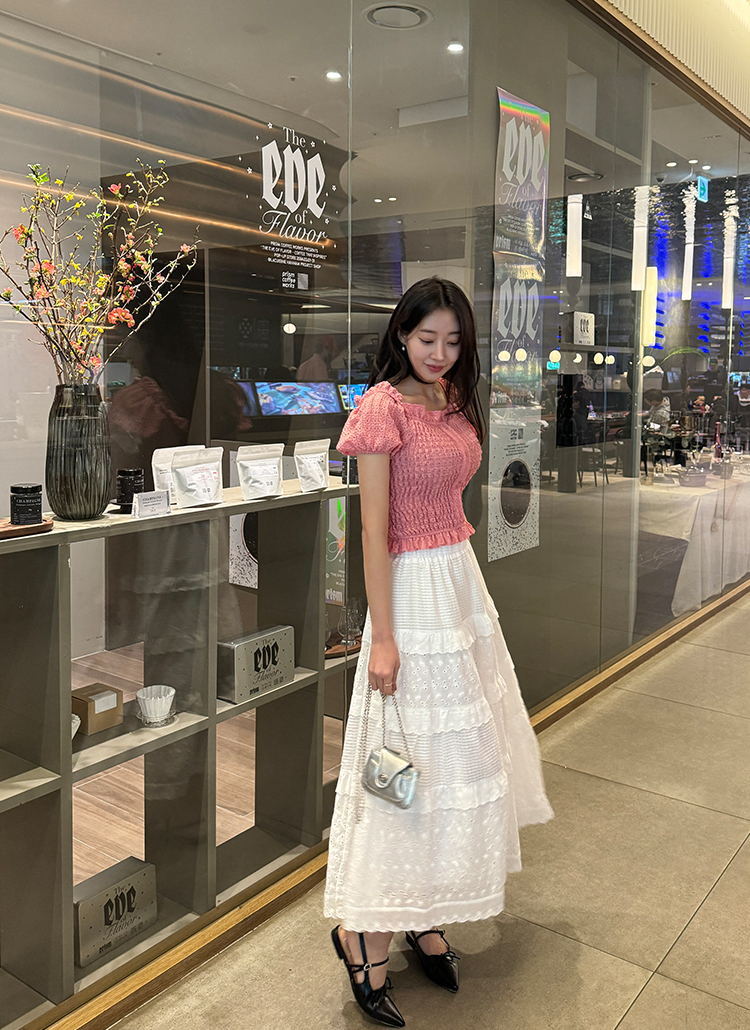 アイレットレースティアードスカート | レディースファッション通販