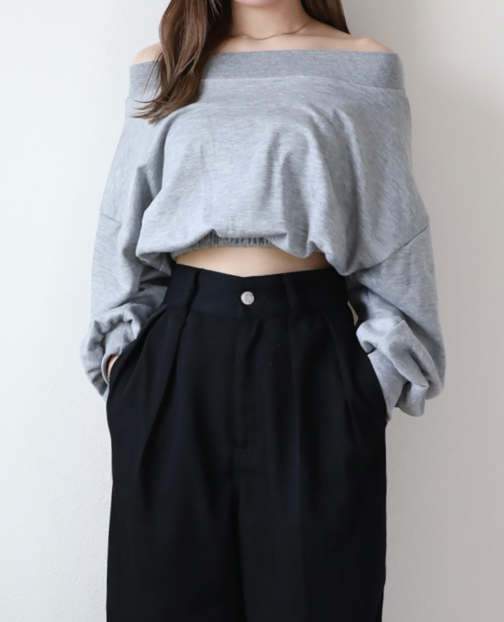 オフショルダースウェットトップス | レディースファッション通販 - DHOLIC