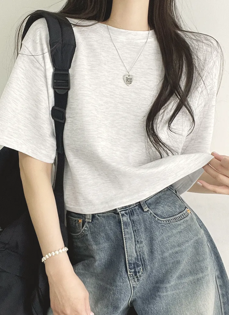 ソフトクロップド半袖Tシャツ | withhuilin | 詳細画像1