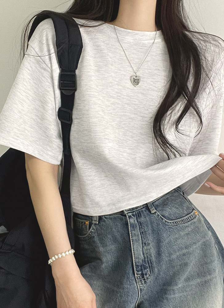 ソフトクロップド半袖Tシャツ | レディースファッション通販 - DHOLIC