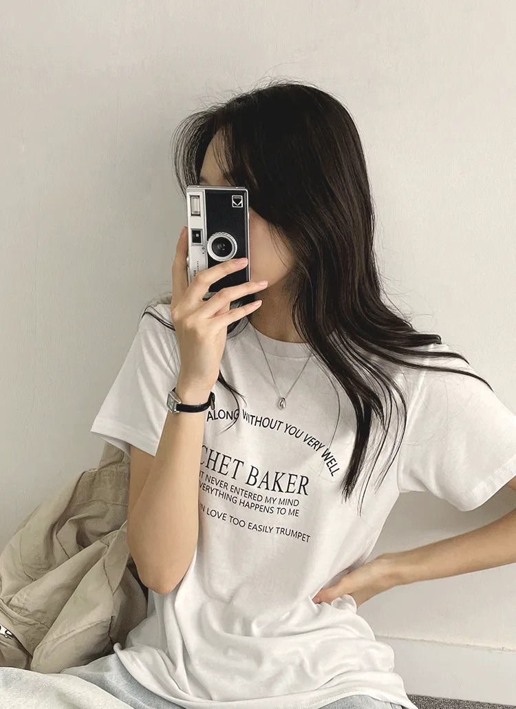 レタリング半袖Tシャツ | withhuilin | 詳細画像1