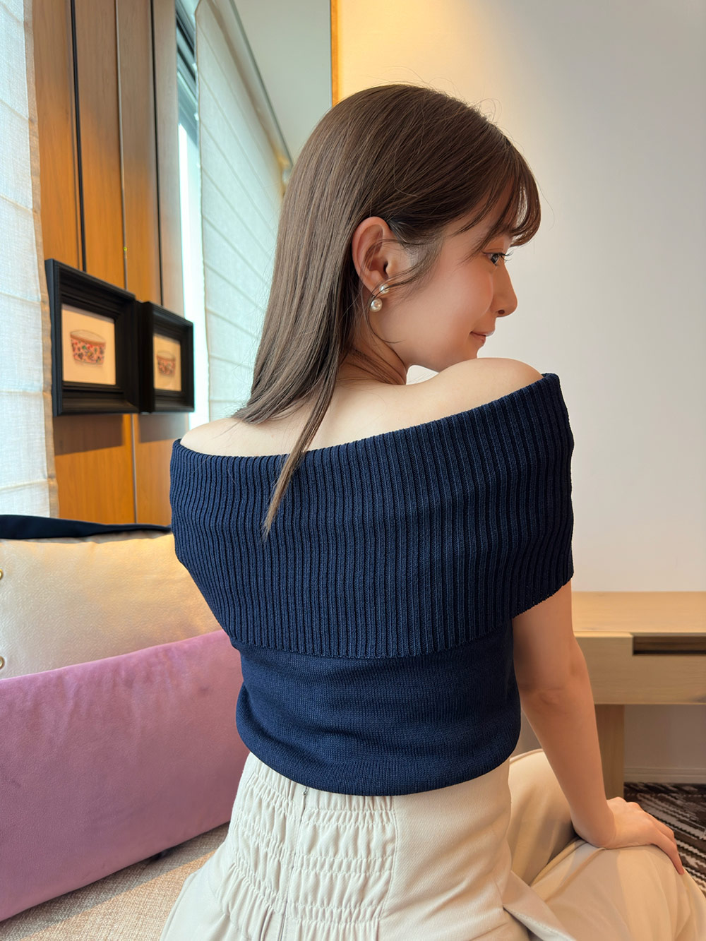 *再入荷*オフショル半袖リブニット | 詳細画像9