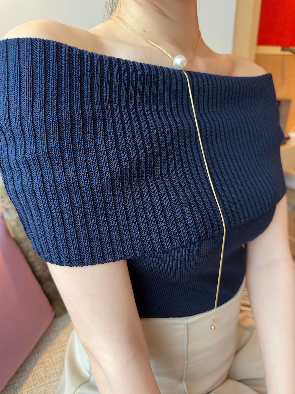 *再入荷*オフショル半袖リブニット | 詳細画像11