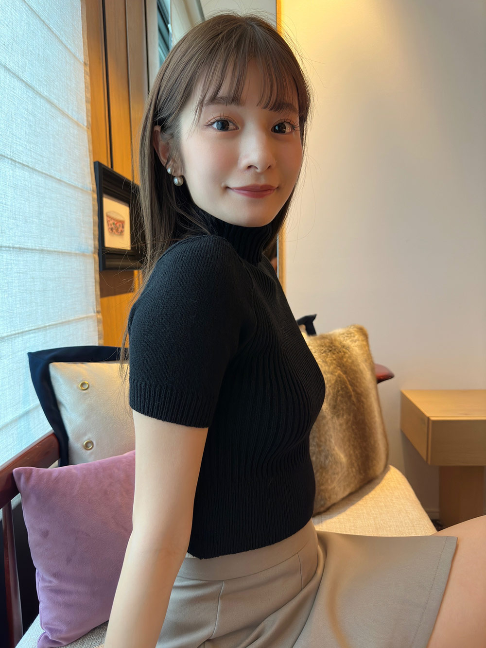 タートルネック半袖リブニット | 詳細画像9