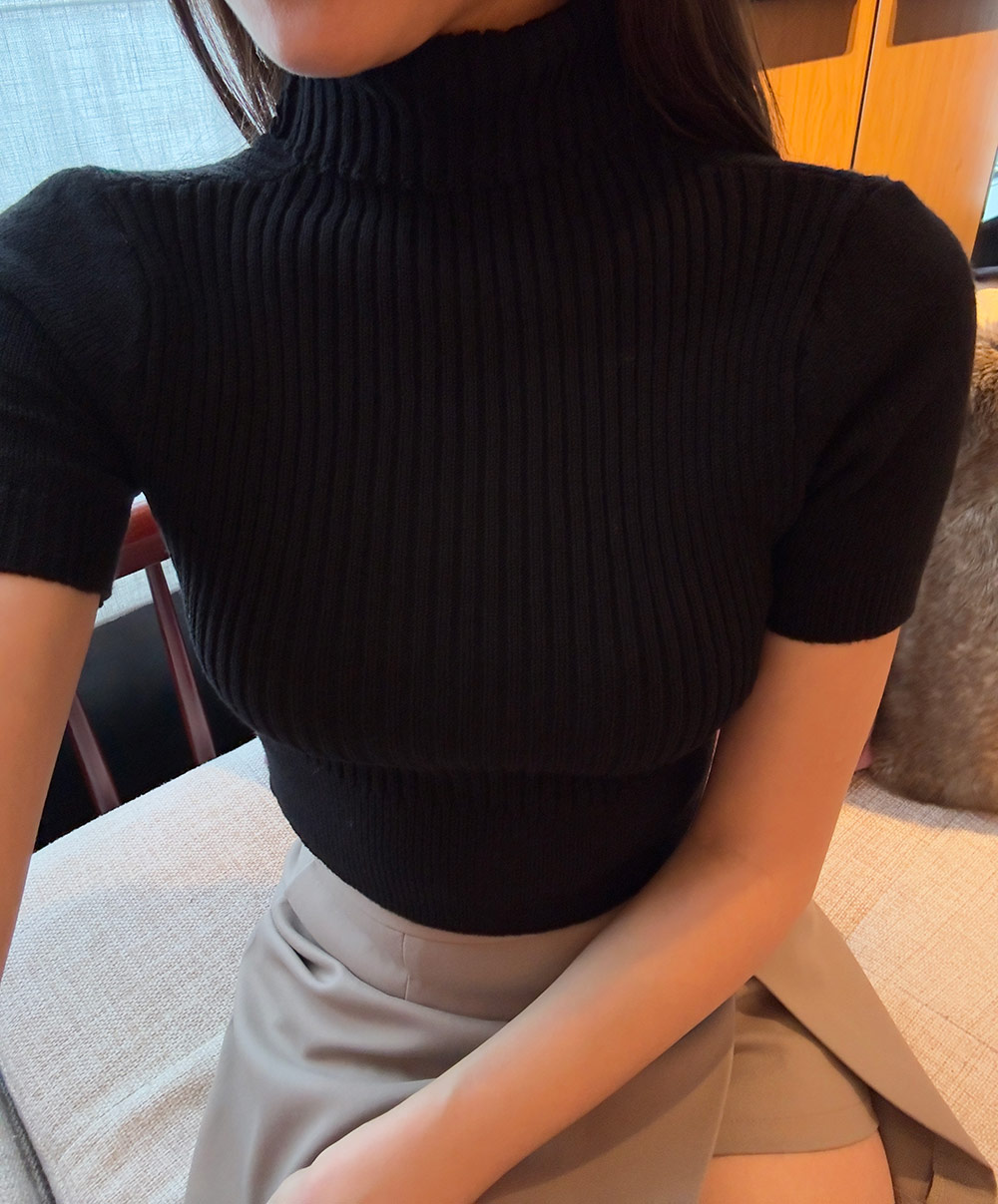 タートルネック半袖リブニット | 詳細画像10