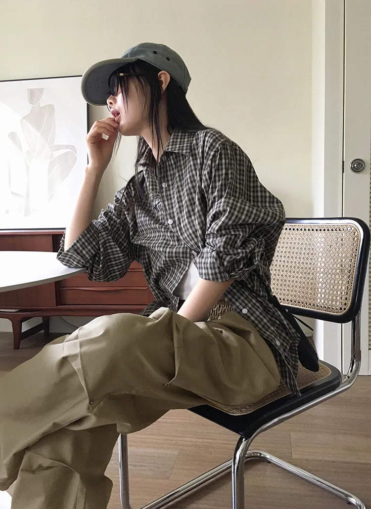 オーバーチェック柄シャツ | WONDERWONDER | 詳細画像1