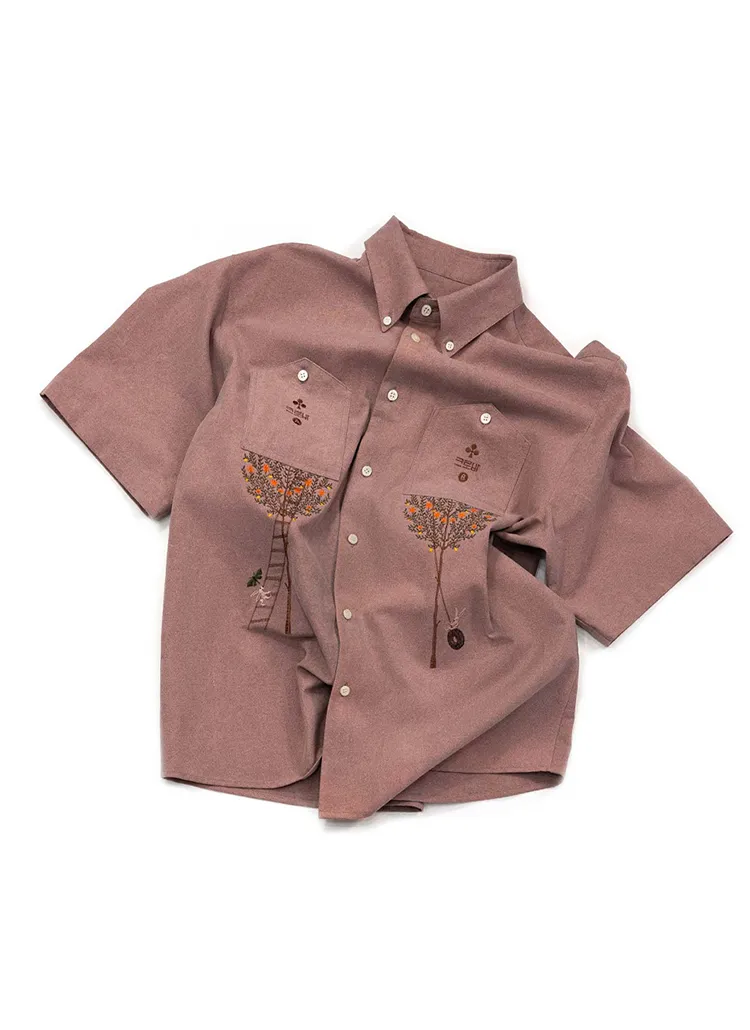 刺繍ポケット半袖シャツ(ピンク) | 詳細画像1