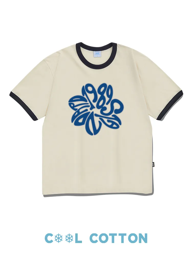 配色フラワーブルームクール半袖Tシャツ | 詳細画像1