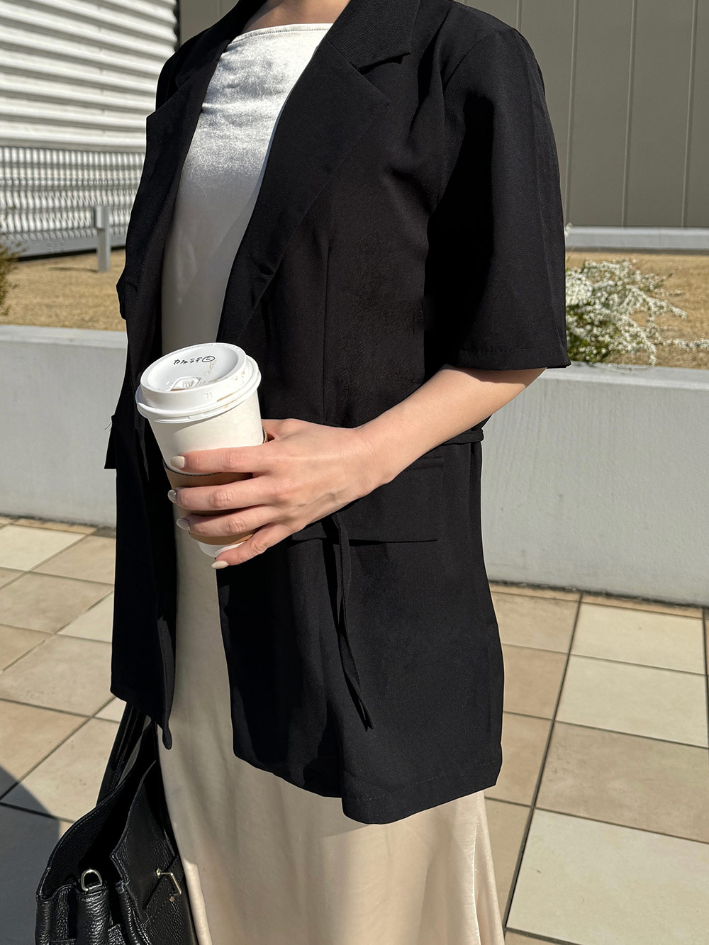 ウエストベルト半袖ジャケット | レディースファッション通販 - DHOLIC