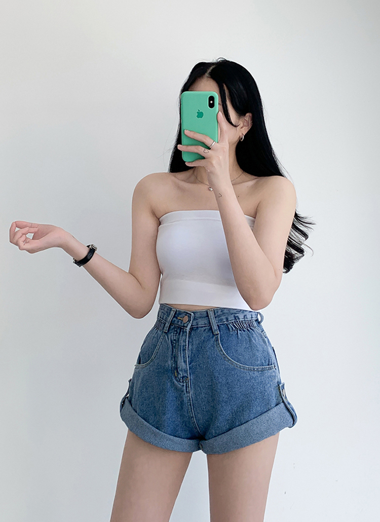 ロールアップサイドゴムショートパンツ | レディースファッション通販