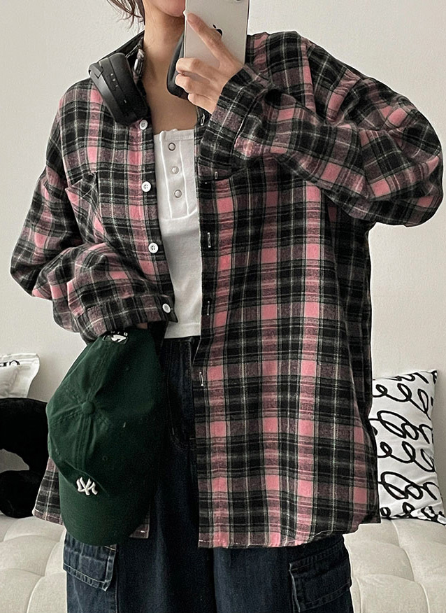 ピンクチェックシャツ | レディースファッション通販 - DHOLIC